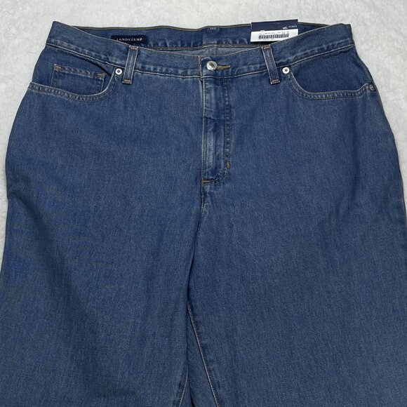 Lands' End Jeans Womens Sz 14 Blue Capri Wide Leg High Rise Waist 34x24 NWT - Picture 2 of 14